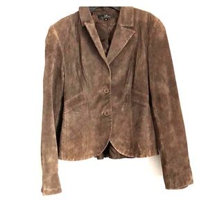 Blazer Suede Leather Brown Oversized Blazer